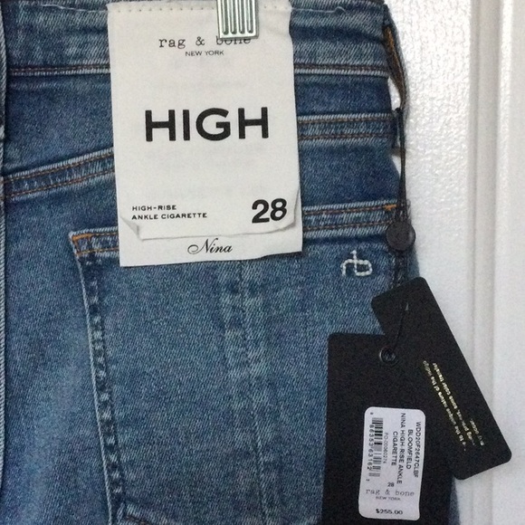 Rag & Bone Nina High Rise Cigarette Leg jeans. Size 28. NWT - Picture 7 of 10